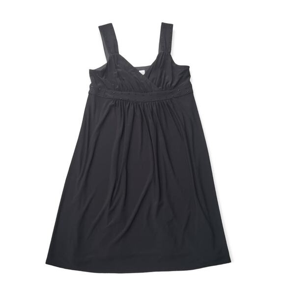 Karin Stevens Black Beaded Strap Long Loose Fitting Dress | Size 14 - Picture 1 of 6